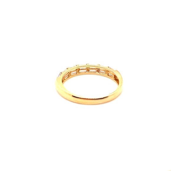 14KT Yellow Gold Baguette Cut CZ Ring 1/2 Eternity - Picture 4 of 5